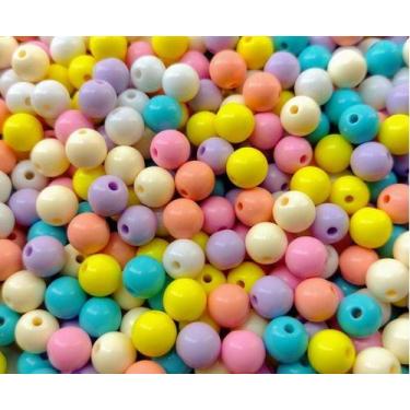 Imagem de Miçangas Passantes Bolas Leitosas Coloridas 8mm Aprox. 960 - SJO Artig