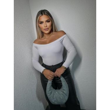 Imagem de Body feminino manga longa basico decote canoa - GIORTIZ, Preto, M