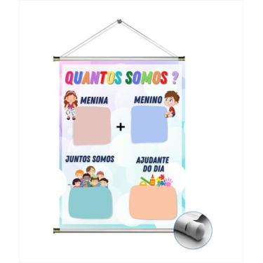 Imagem de Banner Didático Escolar QUANTOS SOMOS  tam. 80x60cm - segplakas 