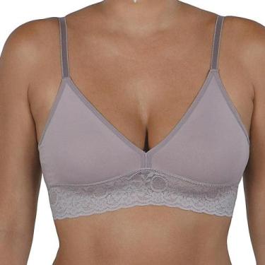 Imagem de Sutiã Anatômico Com Renda Microfibra DeMillus 61332, 46, Lilás