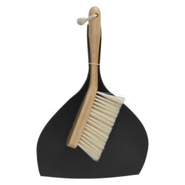 Imagem de Escova de bambu e pa para limpeza preto - oikos