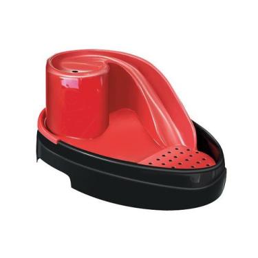 Imagem de Fonte Bebedouro Mec Pet Tobo Raia Pet Black/Vermelho Bivolt
