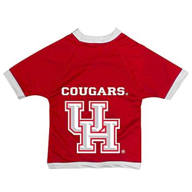 Imagem de Camiseta esportiva NCAA Houston Cougars de malha para cães (cor do time, PP)