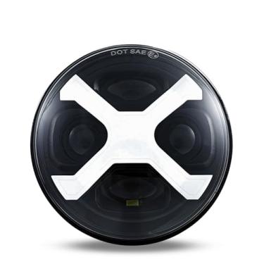 Imagem de Farol de motocicleta redondo de 14 cm compatível com Harley Davidson Sportster Dyna Low Rider Street Bob Lron 883-Branco