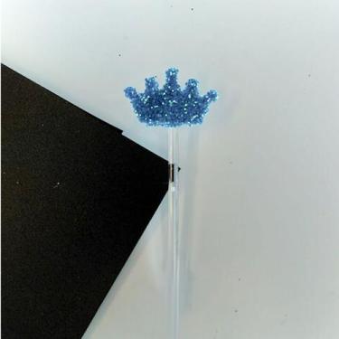 Imagem de Pick Decorativo - Coroa Azul Claro - 10 unidades - Nelyzoca - Rizzo