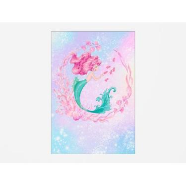 Imagem de Painel De Festa Vertical 1,50 x 2,20 - Fundo do Mar Sereia Corais Rosa
