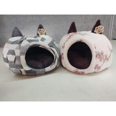 Imagem de Cama toca do gato pelúcia , com almofada removível   - DRICAOPET 