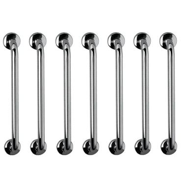 Imagem de Barra de Apoio 60cmAço Inox Kit 7 Unidades Suporte Segurança Idoso Criança Gestante Corrimao Parede Banheiro Box Acessibilidade