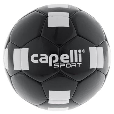 Imagem de Capelli Sport Expositor de lembrança de bola de futebol, mini futebol de equipe clássico de 4 cubos para jogadores de futebol jovens e crianças, preto