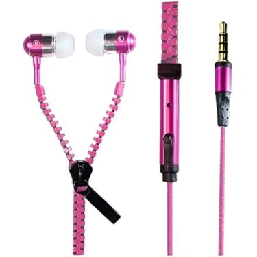 Imagem de SPRINT4DEALS Fones de ouvido com fio com microfone, qualidade de som estéreo, cancelamento de ruído, fones de ouvido para corrida/culinária/academia/esportes (Zip-Rose)