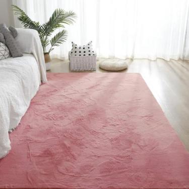 Imagem de Decoração moderna para casa, carpete artificial, sala de estar, macio, fofo, pelúcia, tapete, quarto infantil, carpete, cinza, rosa, 60x180cm, 23,6x70 pol.
