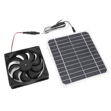Imagem de Exaustor Solar de 20w, Painel Monocristalino Silencioso, Ventilação para Acampamento, Ventilador Solar Com Suporte para Galinheiro, Casa de Animais de Estimação