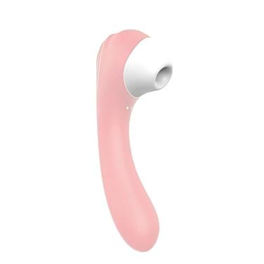 Imagem de Screaming S-Hande Sugador de Clitóris Vibrador Feminino Ponto G 9 Modos de Vibração 18cm x 4cm em Silicone Recarregável (ROSA BEBE)