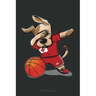 Imagem de Dabbing Dog Tonga Basketball Fans Tongan Flag Sport Notebook: A blank lined basketball notebook 6x9 in 110 Pages that makes a fun basketball gift for ... women's basketball, team basketball gifts