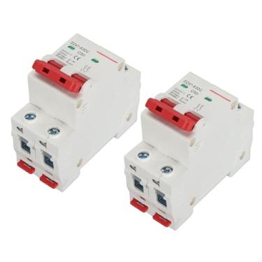 Imagem de 2 PCS Disjuntor DC Montagem Em Trilho DIN 2 P 50A 500 V Proteção Interruptor de Ar Solar Fotovoltaico 4500A Capacidade de Quebra
