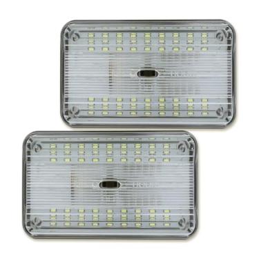 Imagem de Hoysum Luz de cúpula universal de 12 V com interruptor liga/desliga – substituição de lâmpada de porta de trailer para interior de carro, trailer, vagão, caminhão, barco, cabine, iluminação, 36 LEDs brancos, conjunto de 2