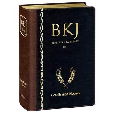 Imagem de Bíblia King James 1611 Com Estudo Holman BKJ Preta e Marrom