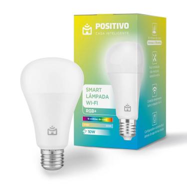 Imagem de Smart Lâmpada Wi-Fi RGB+ Positivo Casa Inteligente - E27 - 10W - 1100 lm - RGB - 2700K/...