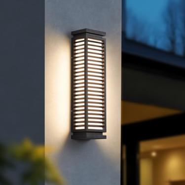 Imagem de MVBT Luzes De Parede Externas, Luminárias Externas De 23,6" 3000K Led Para Varanda Frontal, Arandela De Garagem Para Pátio Externo, Moderna, À Prova D'Água, Parede De Jardim, Lâmpada, Grande Lantern