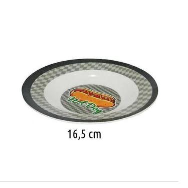 Imagem de Prato De Melamina Fundo Hot Dog 16,5cm 2 Peças Sortidas - Fu Xing