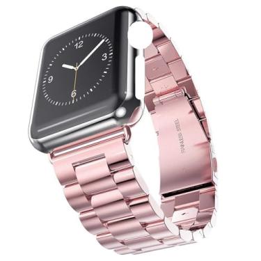 Imagem de Luksinlong Pulseiras de relógio inteligente para Apple Watch séries 10, 9, 8, 7, 6, 5, 4, 3, Ultra, SE 2 1, grossa de 45 mm, rosa