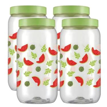 Imagem de Kit 4 Pote Para Mantimentos Grande Tampa De Rosca 2,7 Litros Decorado (Melancia)