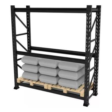 Imagem de Estante/prateleira Preta Industrial MPP  750kg 200x180x60cm - Estante 