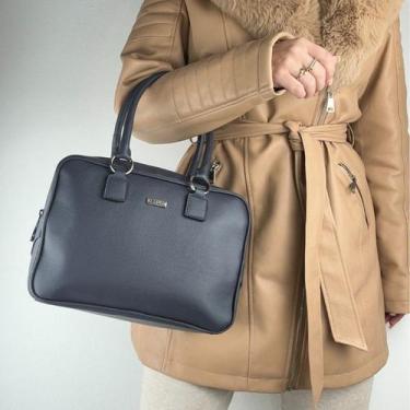 Imagem de Bolsa recuo em couro legítimo b.1007, Azul marinho