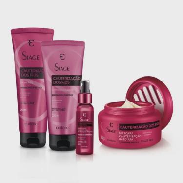 Imagem de Kit Eudora Siage Cauterização dos Fios Shampoo + Condicionador + Mascara + serum