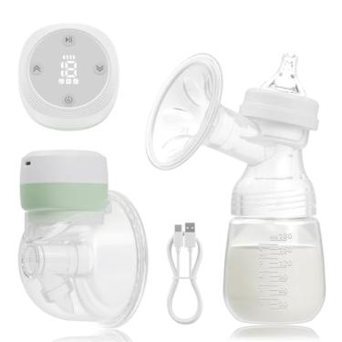 Imagem de Bomba De Tirar Leite Elétrica, Coletor De Leite Materno Mãos Livres, Bomba de Mama Wearable Portátil, Livre de BPA, 3 Modos e 19 Níveis, Verde