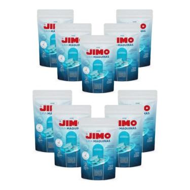 Imagem de 10 Kit Jimo Pastilha Limpa Máquina 2x17g Sem Gordura Utensílios de Cozinha Antirresíduos Detergente Removedor