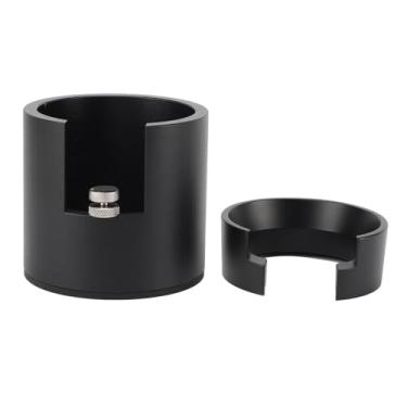 Imagem de Suporte para filtro de café com funil de dosagem, 58 mm de liga de alumínio redondo máquina de café Portafilter suporte de tamponamento expresso Portafilter acessórios para bar doméstico (preto)