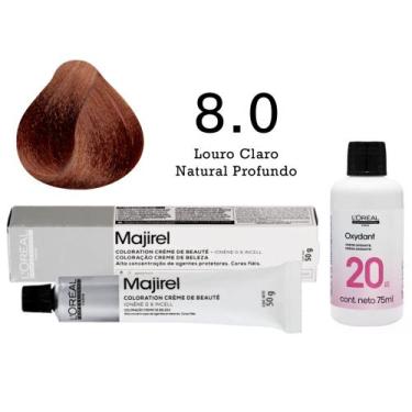Imagem de Coloração Majirel 8.0 Louro Claro Natural Profundo+ Emulsão Oxi 20 Vol