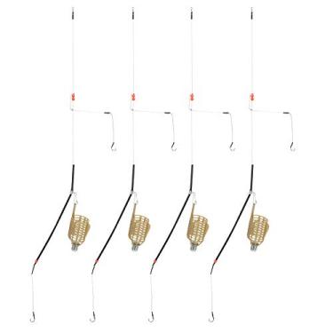 Imagem de Isca de pesca portátil gaiola 4pcs leve e fácil de usar cesto de alimentador com peso embutido para acessórios de equipamento de pesca de carpa (20g 4st)