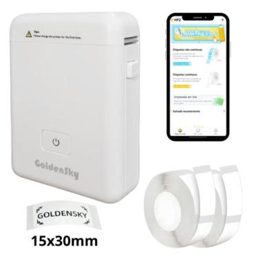 Imagem de Impressora Térmica HP2 Rotuladora Etiqueta Adesiva e 2 Rolos - Goldens