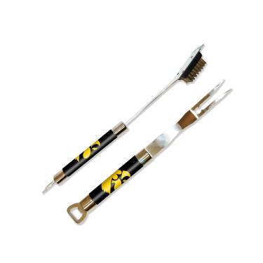 Imagem de Conjunto de limpador de grelha e garfo de churrasco Iowa Hawkeyes NCAA