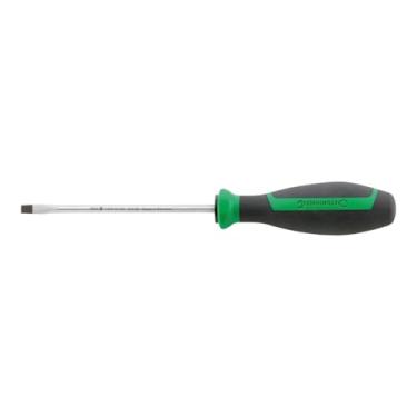Imagem de Stahlwille 46203035 4620 DRALL+ chave de fenda com fenda, 0,6 mm x 3,5 mm, lâmina de 75 mm, aço de liga de cromo, acabamento cromado fosco, pontas pretas, cabo confortável, feito na Alemanha
