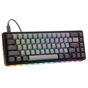 Imagem de Teclado mecânico Drop ALT de alto perfil — Teclado de jogos de 65% (67 teclas), interruptores de hot swap, macros programáveis, retroiluminação de LED RGB, USB-C, Doubleshot PBT, moldura de alumínio (azul Cherry MX, preto)
