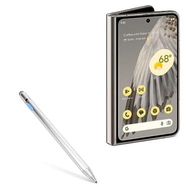 Imagem de BoxWave Caneta Stylus compatível com Google Pixel Fold – AccuPoint Active Stylus, Stylus eletrônica com ponta ultrafina para Google Pixel Fold – Prata metálica
