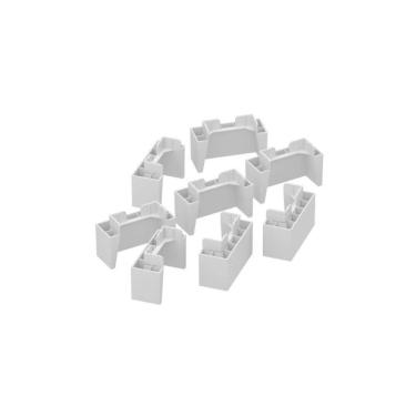 Imagem de Fechamento De Cozinha Modulado Kit 8un Pés Pvc P- Balcão Branco