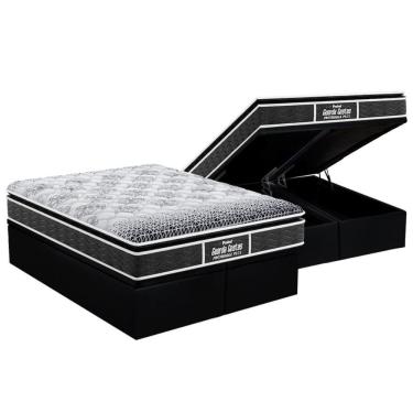 Imagem de Cama Box Baú Queen Kit Guarda Costas Prómiddle Plus Pillow Top Suede Black 158x198 Probel