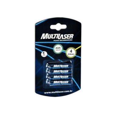 Imagem de Pilha Recarregável AAA CB050 Multilaser 1000mAh - 4 Unidades