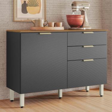 Imagem de Balcão Demóbile Aspen com 2 Portas, 2 Gavetas e 1 Prateleira - 120cm de largura