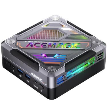 Imagem de ACEMAGIC Mini PC AM18, AMD Ryzen 7 7840HS (8C/16T, até 5,1GHz), 32GB DDR5 512GB PCle 4.0 M.2 SSD, Mini Computador AMD Radeon 780M, USB4+HDMI+DP, WiFi 6/2.5G LAN/BT5.2/8K Display Triplo