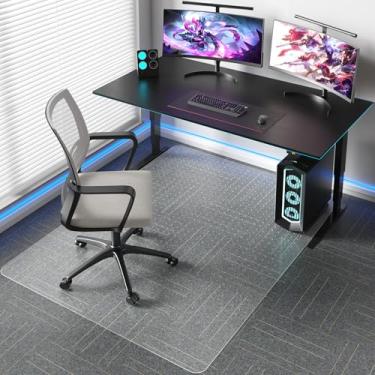 Imagem de Tydle Tapete de cadeira para carpete, tapete de cadeira de escritório de 91,4 cm x 122 cm para pisos alcatifados, tapete resistente para computador com rodinhas sob a mesa, tapete protetor de chão