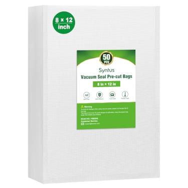 Imagem de Syntus Sacos seladores a vácuo para alimentos, 50 litros, 20 x 30 cm, saco pré-cortado de grau comercial, sacos de vácuo de alimentos sem BPA para armazenamento, preparação de refeições ou sous vide