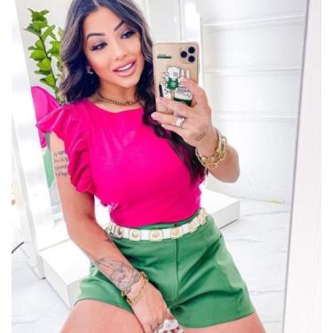 Imagem de Blusa babado viscolaycra manga curta - filo modas, Rose, M