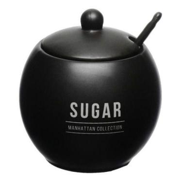 Imagem de Açucareiro Em Porcelana 350ml Manhattan Hauskraft Cor Preto