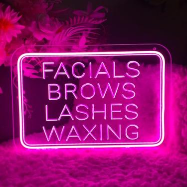 Imagem de Sobrancelhas faciais cílios encerando sinal neon para decoração de parede 3D design de escultura de arte interior quarto letreiro led neon pano de fundo flexível festa de Natal casamento sala de estar