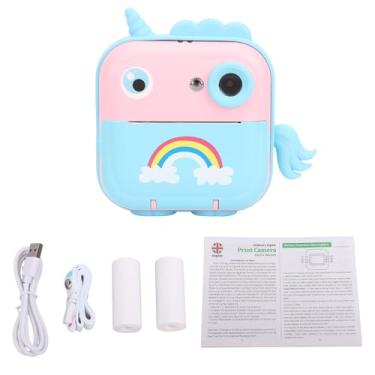 Imagem de Fockety Câmera de Impressão Instantânea Infantil, Câmera Digital Infantil de 24MP Com Conectividade BT e Tela de 2,4 Polegadas, Impressões Em Papel Térmico 57 * 30, Ideal para 3-14 Anos, (Azul+rosa)